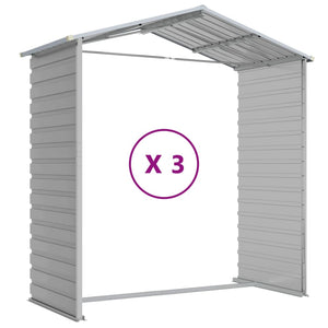 vidaXL Garden Shed Light Gray 191 x 300 x 198 cm Galvanized Steel