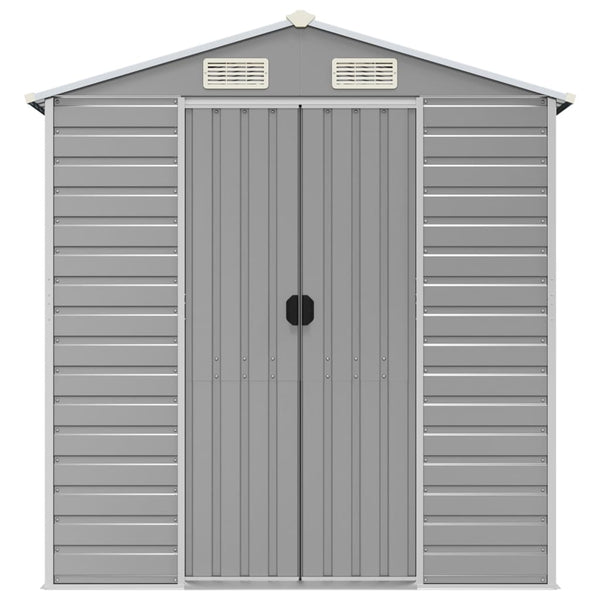 vidaXL Garden Shed Light Gray 191x385x198 cm Galvanized Steel