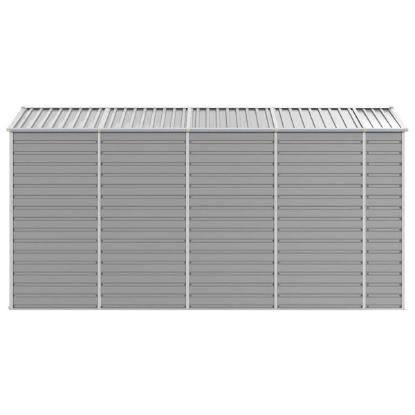vidaXL Garden Shed Light Gray 191x385x198 cm Galvanized Steel