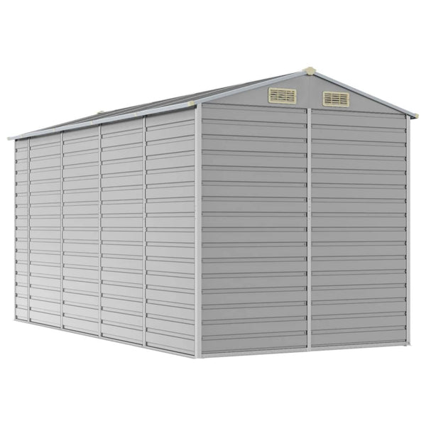 vidaXL Garden Shed Light Gray 191x385x198 cm Galvanized Steel