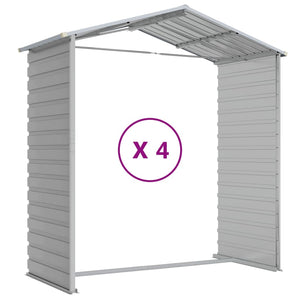 vidaXL Garden Shed Light Gray 191x385x198 cm Galvanized Steel