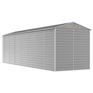 vidaXL Garden Shed Light Grey 191 x 640 x 198 cm Galvanized Steel