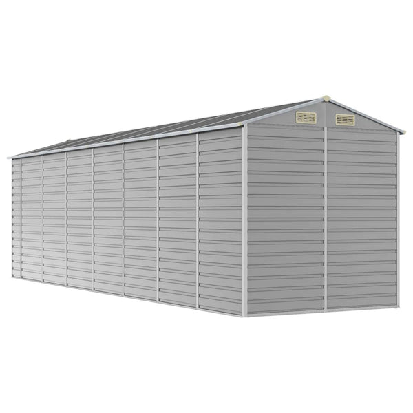 vidaXL Garden Shed Light Grey 191 x 640 x 198 cm Galvanized Steel