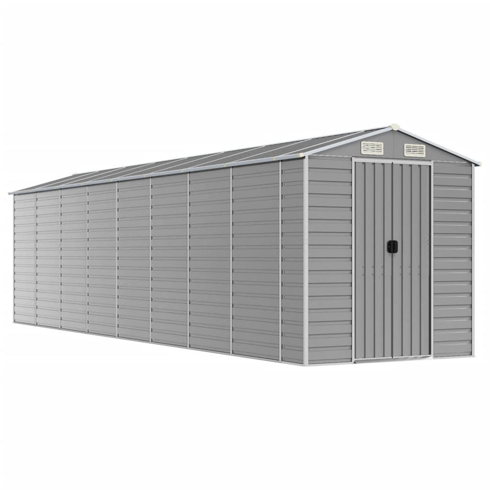 vidaXL Garden Shed Light Grey 191x725x198 cm Galvanized Steel