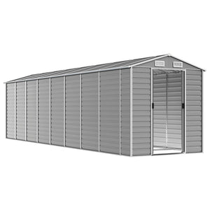 vidaXL Garden Shed Light Grey 191x725x198 cm Galvanized Steel