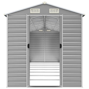 vidaXL Garden Shed Light Grey 191x725x198 cm Galvanized Steel