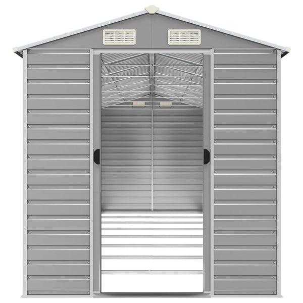 vidaXL Garden Shed Light Grey 191x725x198 cm Galvanized Steel