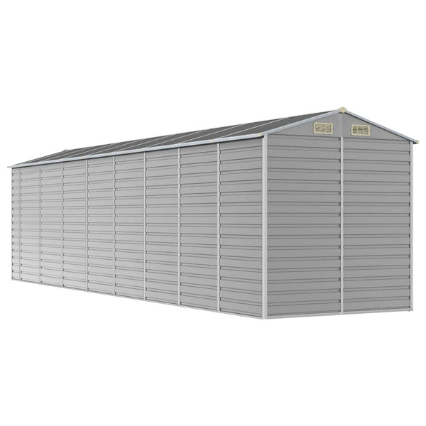 vidaXL Garden Shed Light Grey 191x725x198 cm Galvanized Steel