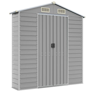 vidaXL Garden Shed Light Grey 191x725x198 cm Galvanized Steel