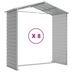 vidaXL Garden Shed Light Grey 191x725x198 cm Galvanized Steel