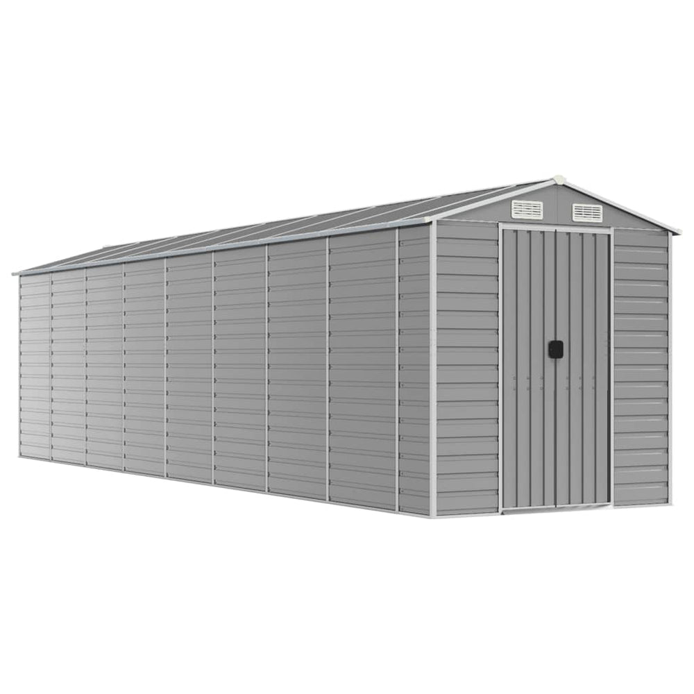 vidaXL Garden Shed Light Grey 191 x 810 x 198 cm Galvanized Steel