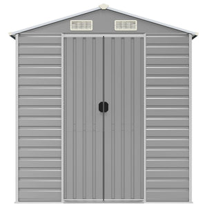 vidaXL Garden Shed Light Grey 191 x 810 x 198 cm Galvanized Steel