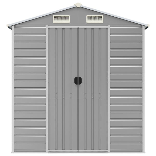 vidaXL Garden Shed Light Grey 191 x 810 x 198 cm Galvanized Steel