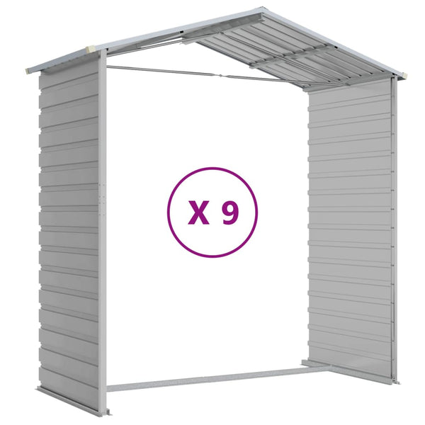 vidaXL Garden Shed Light Grey 191 x 810 x 198 cm Galvanized Steel