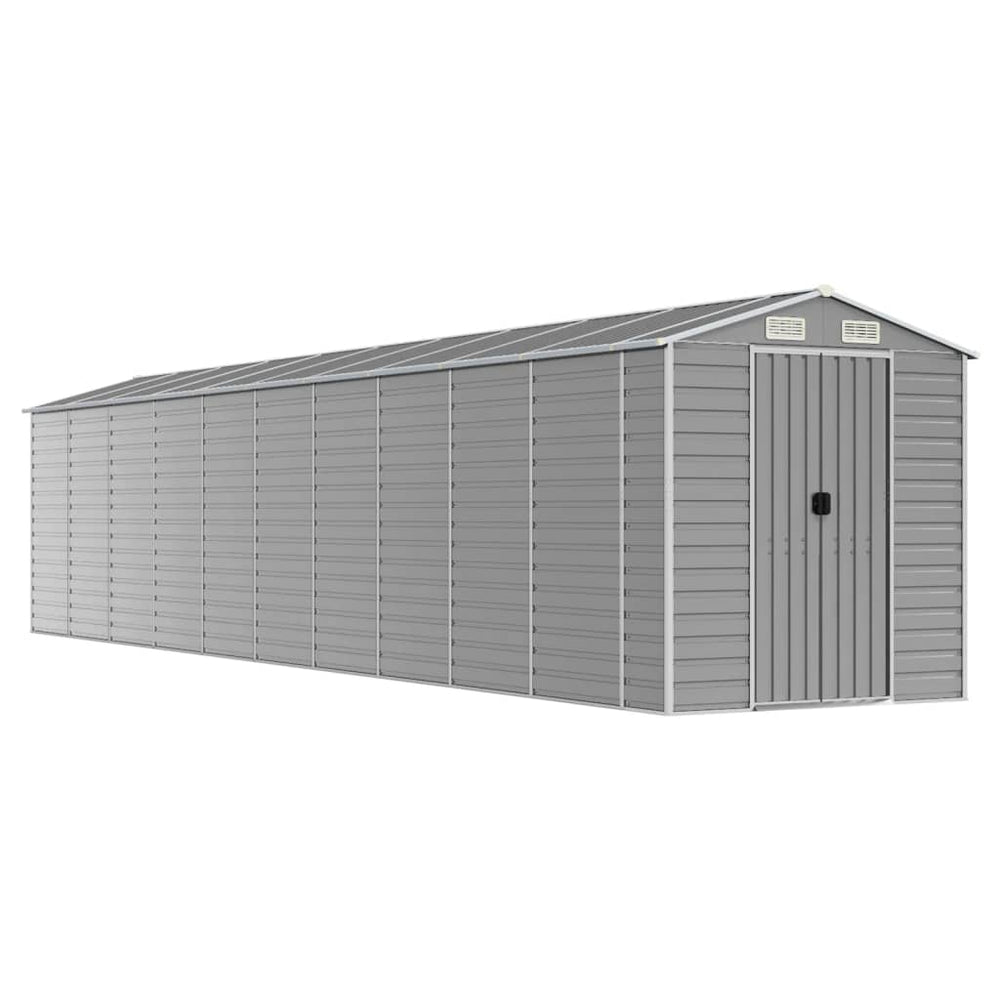 vidaXL Garden Shed Light Gray 191x89.5x198 cm Galvanized Steel