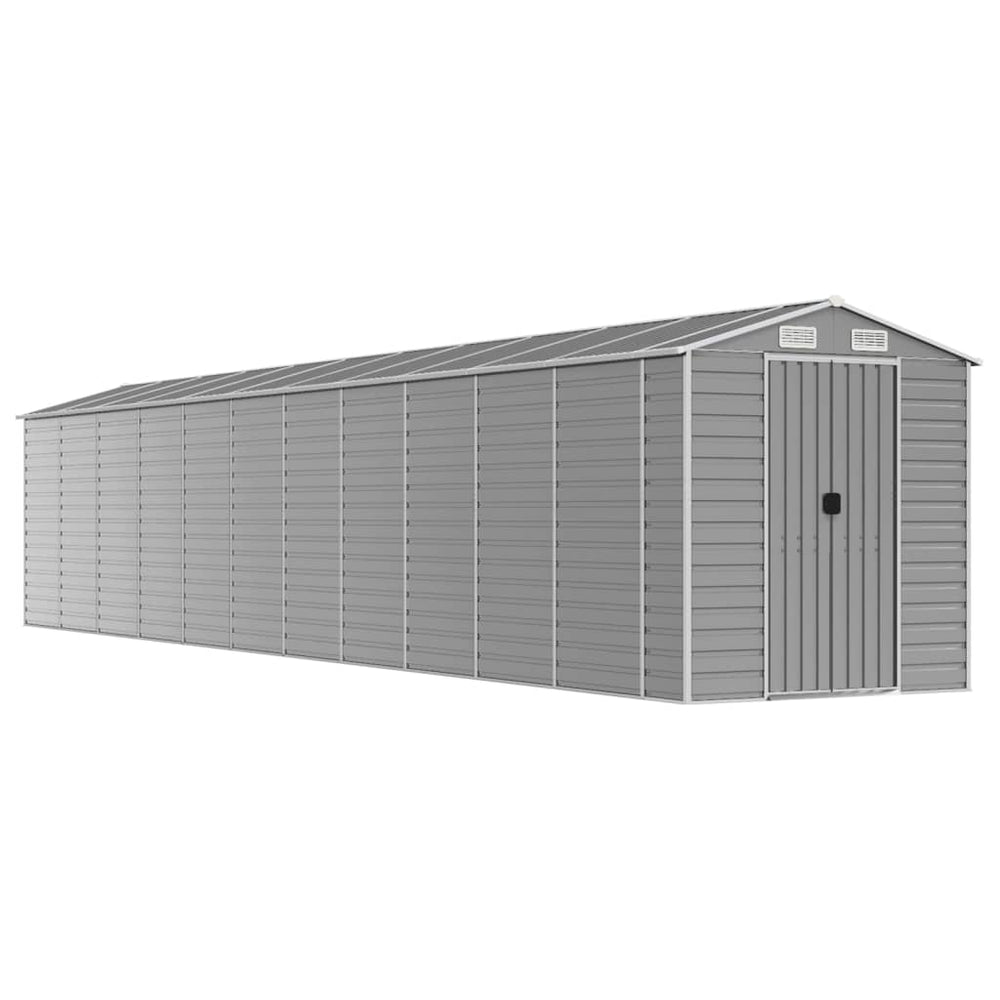 vidaXL Garden Shed Light Grey 191 x 980 x 198 cm Galvanised Steel