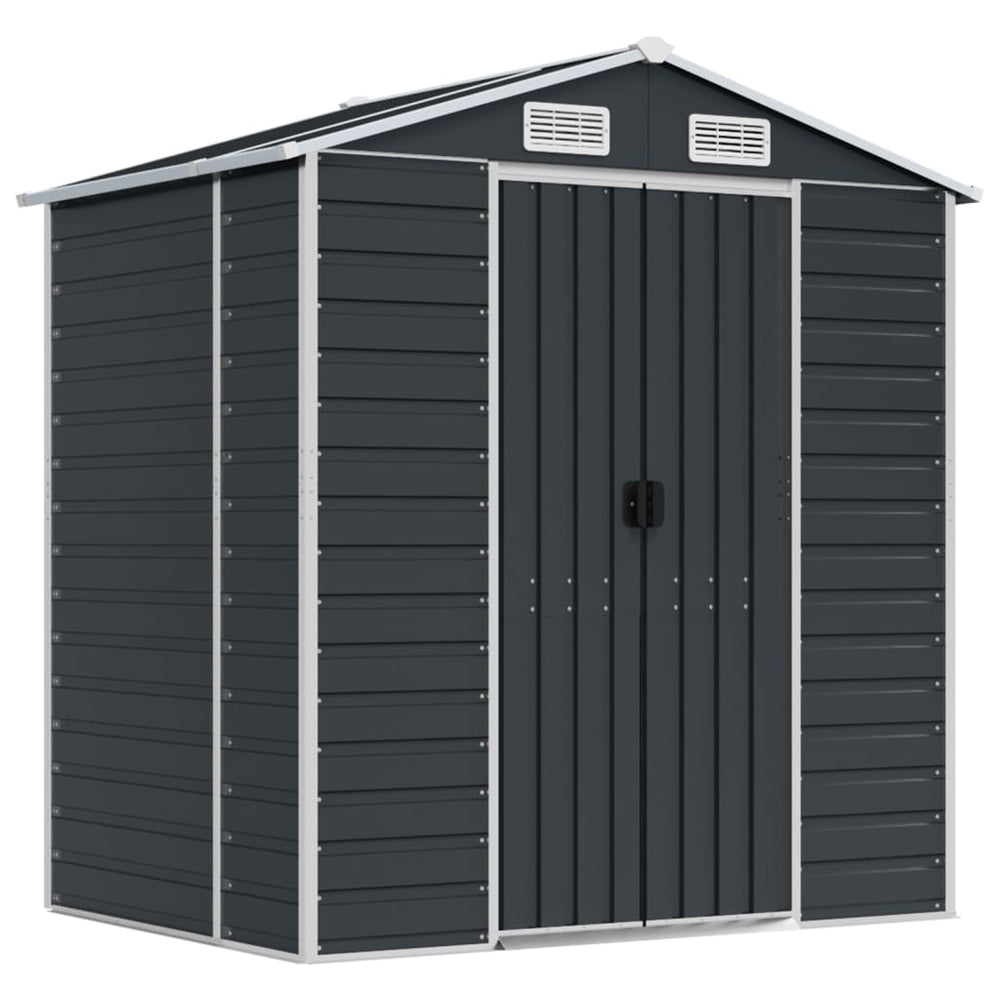 vidaXL Garden Shed Anthracite 191x130x198 cm Galvanized Steel