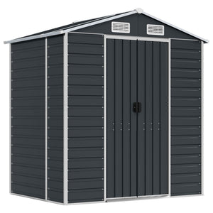 vidaXL Garden Shed Anthracite 191x130x198 cm Galvanized Steel