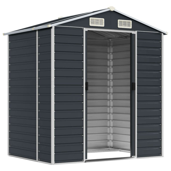vidaXL Garden Shed Anthracite 191x130x198 cm Galvanized Steel