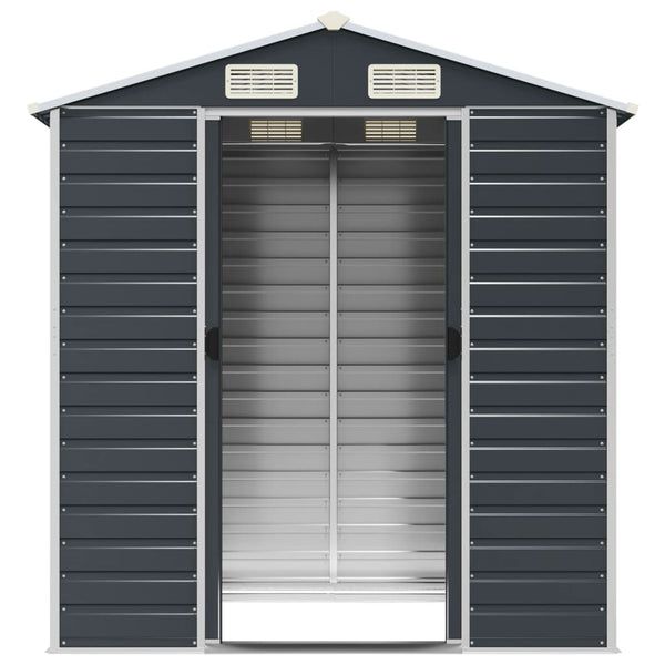 vidaXL Garden Shed Anthracite 191x130x198 cm Galvanized Steel