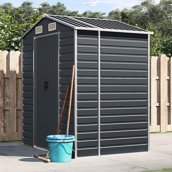 vidaXL Garden Shed Anthracite 191x130x198 cm Galvanized Steel