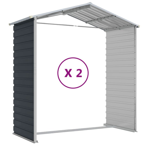 vidaXL Tool Shed Anthracite 191x215x198 cm Galvanized Steel