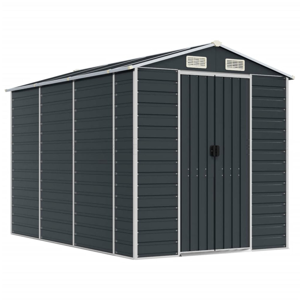 vidaXL Garden Shed Anthracite 191x300x198 cm Galvanized Steel