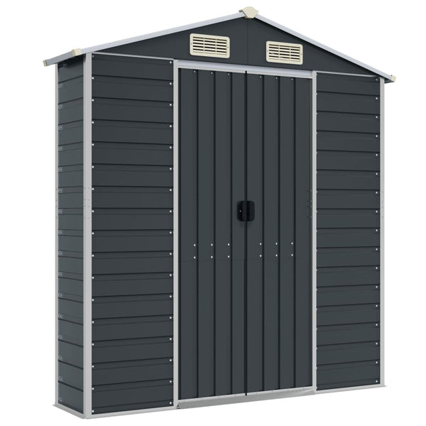 vidaXL Garden Shed Anthracite 191x300x198 cm Galvanized Steel