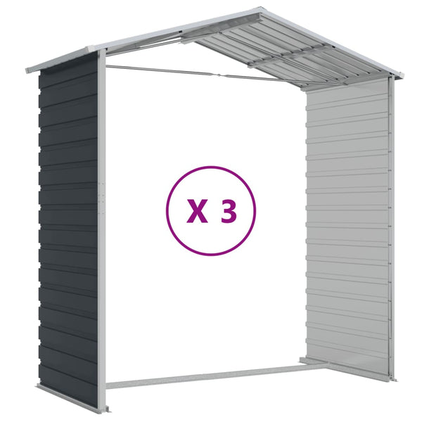 vidaXL Garden Shed Anthracite 191x300x198 cm Galvanized Steel