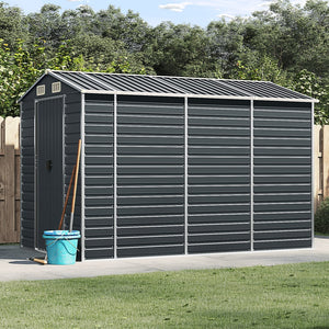 vidaXL Garden Shed Anthracite 191x300x198 cm Galvanized Steel
