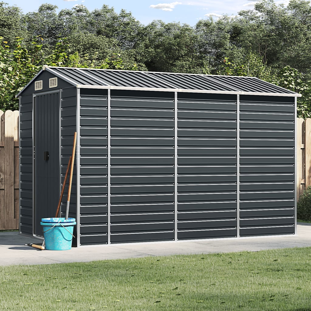 vidaXL Garden Shed Anthracite 191x300x198 cm Galvanized Steel