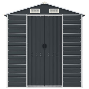 vidaXL Garden Shed Anthracite 191x385x198 cm Galvanised Steel
