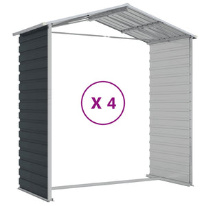vidaXL Garden Shed Anthracite 191x385x198 cm Galvanised Steel