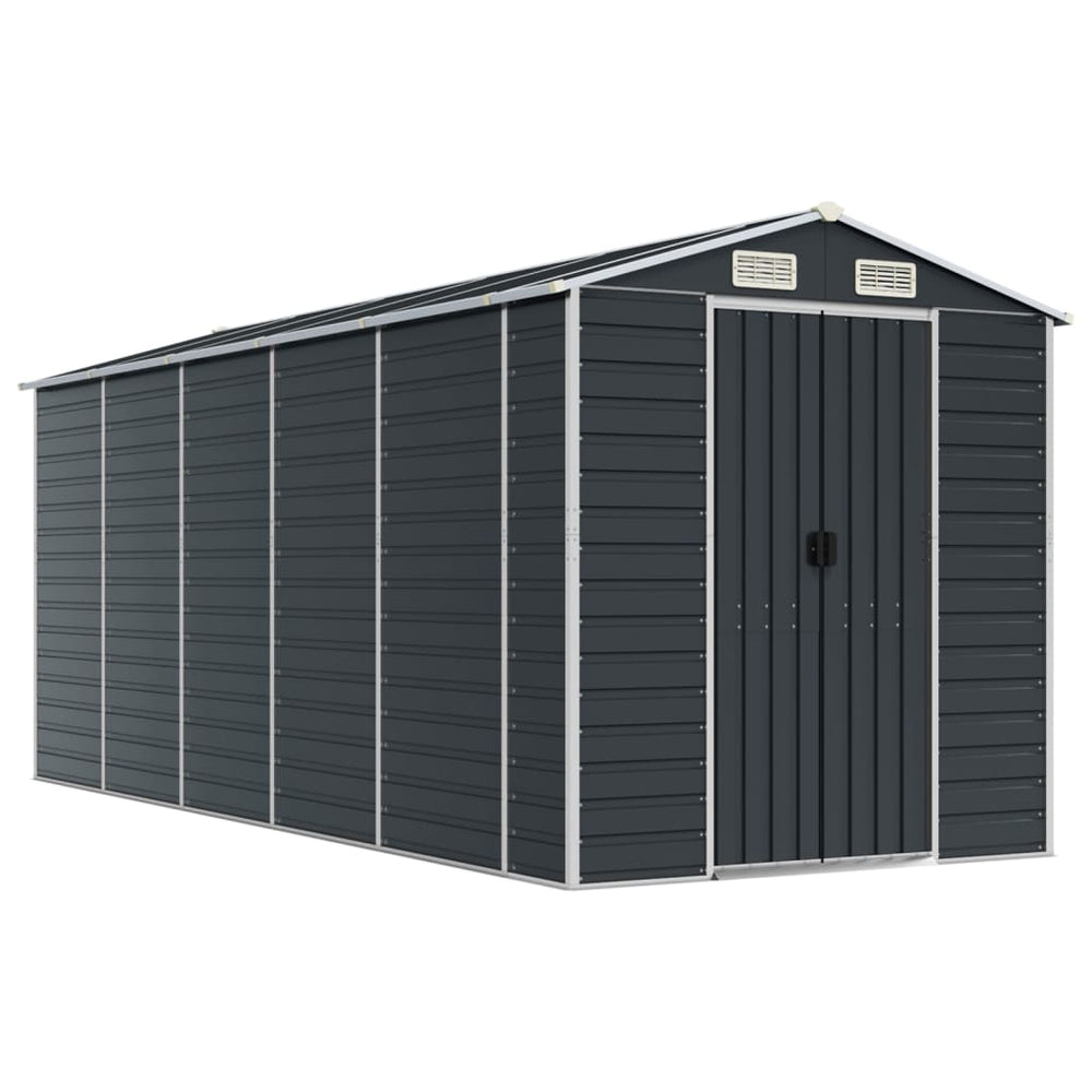 vidaXL Garden Shed Anthracite 191x470x198 cm Galvanized Steel