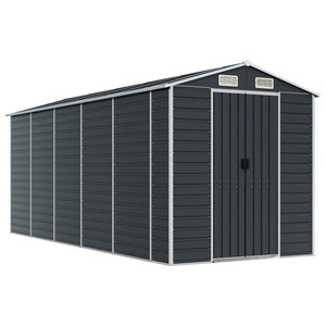 vidaXL Garden Shed Anthracite 191x470x198 cm Galvanized Steel