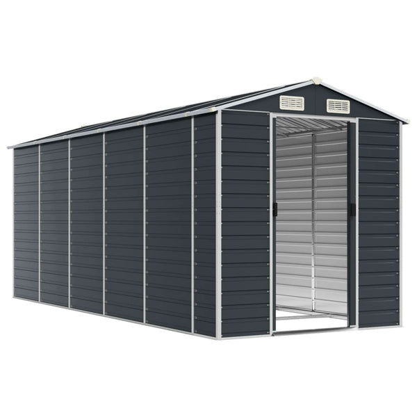 vidaXL Garden Shed Anthracite 191x470x198 cm Galvanized Steel