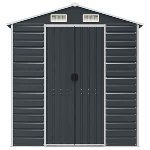 vidaXL Garden Shed Anthracite 191x470x198 cm Galvanized Steel