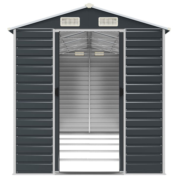 vidaXL Garden Shed Anthracite 191x470x198 cm Galvanized Steel