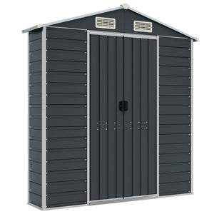 vidaXL Garden Shed Anthracite 191x470x198 cm Galvanized Steel