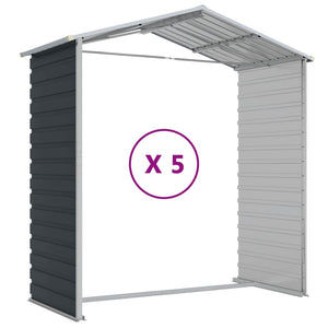 vidaXL Garden Shed Anthracite 191x470x198 cm Galvanized Steel