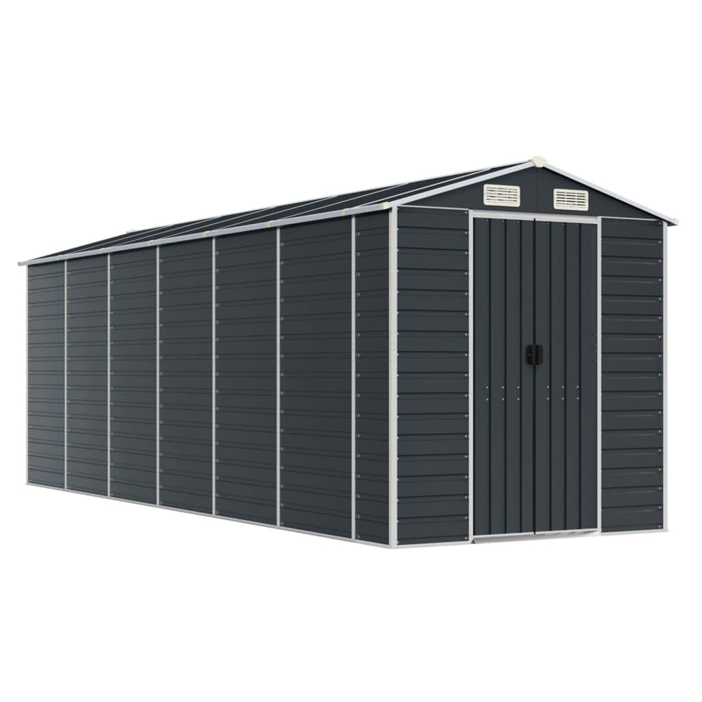 vidaXL Garden Shed Anthracite 191x555x198 cm Galvanized Steel