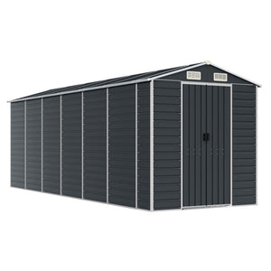 vidaXL Garden Shed Anthracite 191x555x198 cm Galvanized Steel