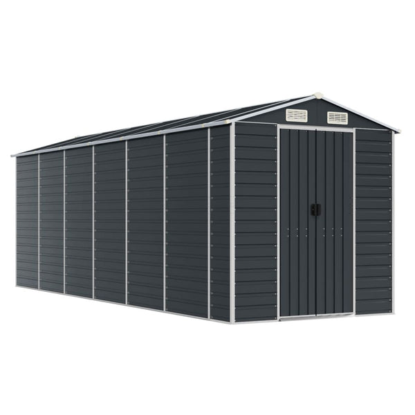 vidaXL Garden Shed Anthracite 191x555x198 cm Galvanized Steel