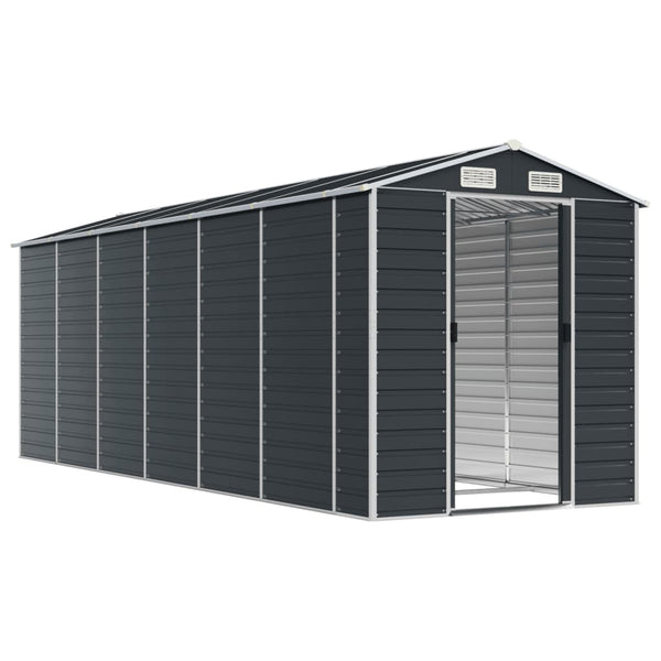 vidaXL Garden Shed Anthracite 191x555x198 cm Galvanized Steel
