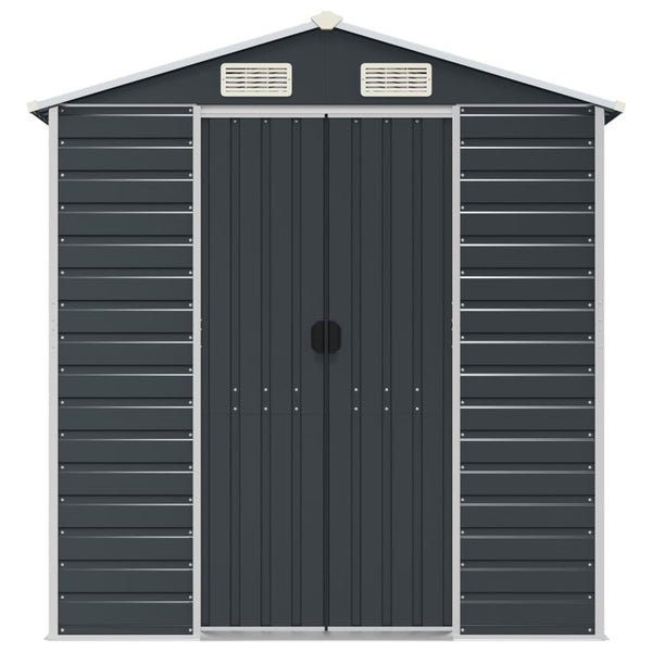 vidaXL Garden Shed Anthracite 191x555x198 cm Galvanized Steel
