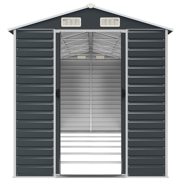 vidaXL Garden Shed Anthracite 191x555x198 cm Galvanized Steel