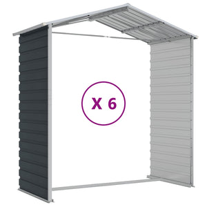 vidaXL Garden Shed Anthracite 191x555x198 cm Galvanized Steel