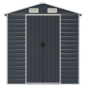 vidaXL Garden Shed Anthracite 191x725x198 cm Galvanized Steel