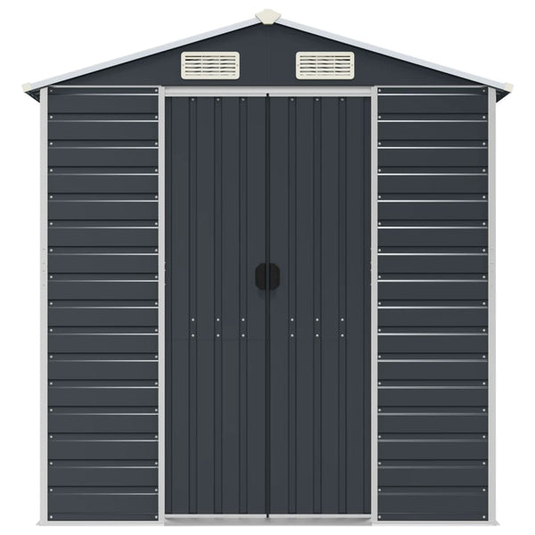 vidaXL Garden Shed Anthracite 191x725x198 cm Galvanized Steel
