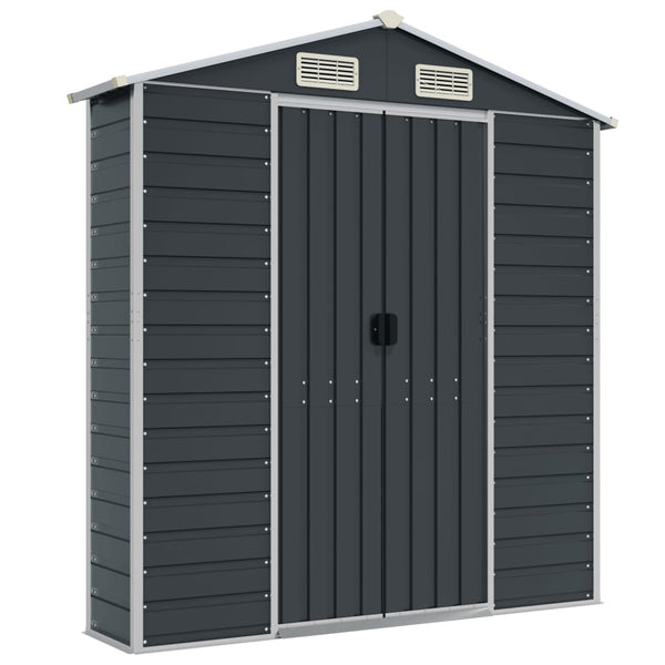 vidaXL Garden Shed Anthracite 191x725x198 cm Galvanized Steel
